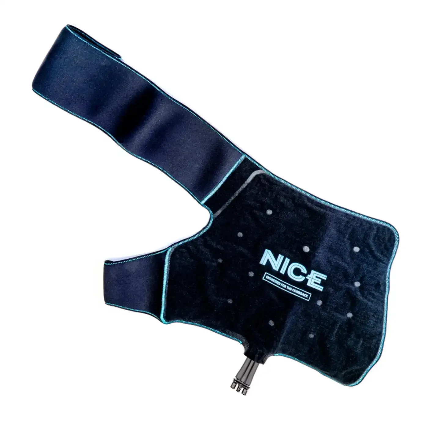 The NICE hip wrap laid flat, showing the strap and bladder